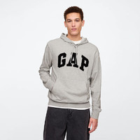 Gap 男女裝2025春季貼布繡logo連帽衫衛(wèi)衣經典上衣美版868453 灰色 XS 美碼 S亞洲碼175/88A