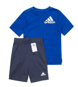 adidas 阿迪達(dá)斯 男子小童短袖套裝夏裝