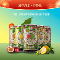 溪存 蘇打真果實口味氣泡水碳酸汽水 百香果味330ml*6罐
