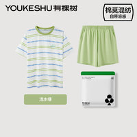 有棵樹(shù) 男款抗菌短袖睡衣套裝 淺水綠