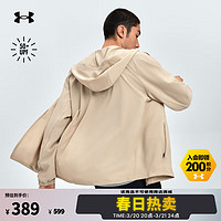 安德瑪 男子梭織訓練運動連帽防曬服 6007569 都市卡其色299 XL