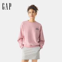 Gap 女裝2025春季新款刺繡logo圓領(lǐng)衛(wèi)衣百搭休閑上衣760790 粉色 M (165/84A)亞洲尺碼