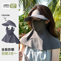 全臉防曬臉基尼面罩+帽子  摩卡灰/長款(帽子面罩可拆分)