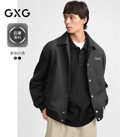 GXG 男裝 后背毛巾繡設計夾克外套男 灰色 L