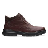 Clarks 早秋牛皮革戶外山系風純色耐磨輕便低跟男士方頭短筒工裝靴