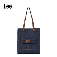 Lee 時尚休閑托特包牛仔布百搭手提包 牛仔藍