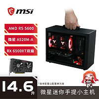 微星 R5 5500+RX6500XT迷你臺式電腦整機AMD組裝DIY游戲手提小主機
