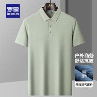 羅蒙 短袖t恤男純色polo領(lǐng) 淡綠