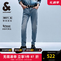 杰克瓊斯 修身版型 柔軟高彈牛仔褲 224232090 中藍牛仔E39