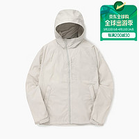 KOLON SPORT 可隆 寬松透氣保暖純棉斜線拉鏈連帽 春秋外套男 白色