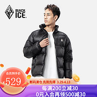 BLACKICE 登山徒步 輕量 羽絨服 800蓬鵝絨F8530 黑色 L
