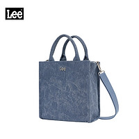 Lee 經(jīng)典牛仔 手提包 歐美托特包 灰藍(lán)色