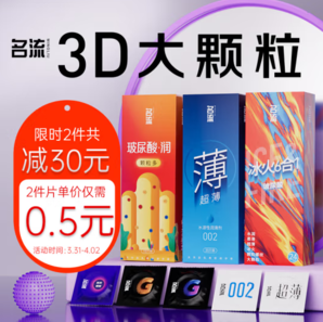名流 冰火顆粒6合1安全套 72只