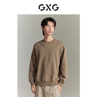 GXG 奧萊  三色重磅印花圓領(lǐng)衛(wèi)衣 淺棕色 170/M