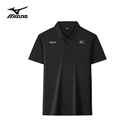 美津濃 戶外POLO衫短袖 黑色 3XL