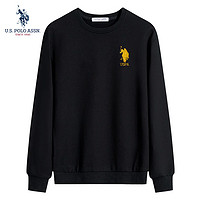 U.S. POLO ASSN. 美國馬球協(xié)會 保羅衛(wèi)衣男圓領(lǐng)秋季休閑長袖打底衫 黑色