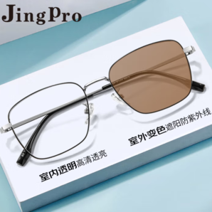 JingPro鏡邦  1.56急速感光變色鏡片（變灰/變茶/變藍/變粉）+超輕TR/合金鏡框多款可選