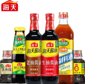 海天 組合裝6件套 （生抽500+老抽500+料酒800+蠔油260+0金標(biāo)生抽100+蒸魚(yú)豉油100mL）