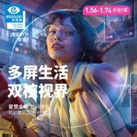 依視路 愛贊全晰1.60-1.67折射率鉆晶膜致2片+贈鈦金屬鏡架（原廠加工+順豐包郵）