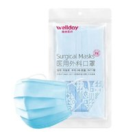 維德 一次性醫(yī)用外科滅菌口罩 藍色 100只