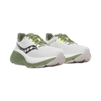 索康尼 saucony 男HURRICANE 24颶風(fēng)旗艦級穩(wěn)定舒適跑鞋 白/橄欖綠 44.5