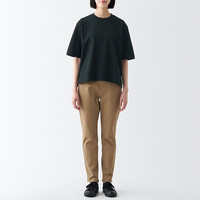 MUJI 無(wú)印良品 無(wú)印良品（MUJI） 女式 涼感 寬版短袖T恤 休閑百搭 BBA18A3S 黑色