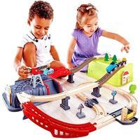Hape 小火車軌道 木質(zhì)拼裝玩具 兒童玩具 1-3歲 新年禮物 E3764