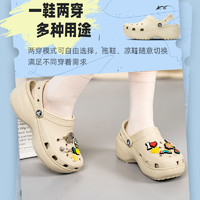crocs 卡駱馳 云朵女鞋洞洞鞋厚底涼鞋沙灘鞋包頭拖鞋 206750-2Y2 W7 W7/37-38碼