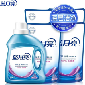 藍月亮 洗衣液套裝潔凈10斤 （1kg*1瓶+1kg*4袋）