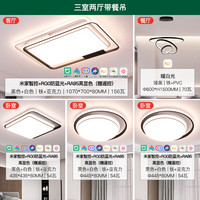 雷士照明 LED智能吸頂燈1.1m大尺寸客廳燈套裝三室兩廳95高顯色（限15分鐘）