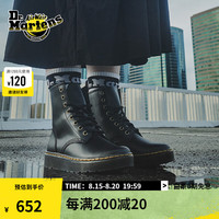 Dr.Martens 馬?。―R.MARTENS）Zavala西部靴男女秋季舒適輕量黑色女工裝風馬丁靴 黑色