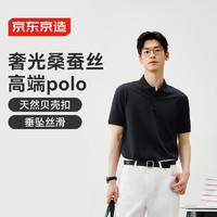 某東京造 桑蠶絲POLO短袖 黑色