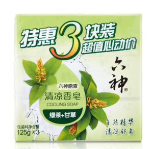 六神 香皂清涼清香清潔 125g*3塊