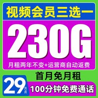 中國電信 星卡 29元/月（230G不限速+100分鐘通話+可發(fā)全國）