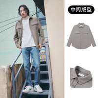 GXG 男裝華夫格雙口袋翻領(lǐng)長(zhǎng)袖襯衫 10D1031217H