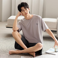 潔麗雅 男士莫代爾冰絲短袖短褲套裝