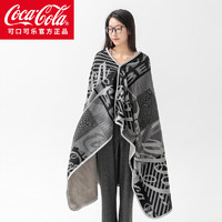 可口可樂 Coca-Cola 搖粒絨雙面加厚暖絨午睡毯 608g 100*160cm 灰黑色