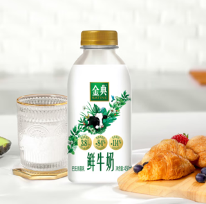 金典悅享裝早餐巴氏殺菌低溫牛乳 450ml/瓶 金典450*10瓶