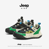 Jeep 童鞋 2025春夏新款 軟底防滑 網(wǎng)面透氣 兒童運(yùn)動(dòng)跑步鞋 黑綠 36 23.2cm