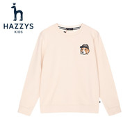 HAZZYS 童裝男女童衛(wèi)衣紅品兒童衛(wèi)衣柔軟親膚舒適百搭休閑圓領(lǐng)衛(wèi)衣 象牙白 145