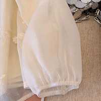 子牧棉麻 新中式國(guó)風(fēng)襯衫 刺繡盤扣流蘇長(zhǎng)袖上衣 5625 杏色 L