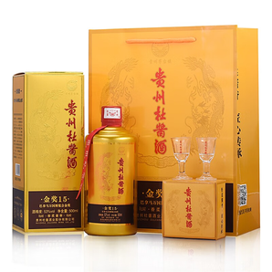 杜醬 金獎(jiǎng)15 53度香柔醬香型坤沙酒白酒500mL*6瓶整箱+12個(gè)小酒杯+3手提袋