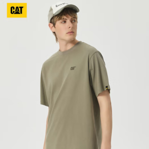 CAT 卡特 男士舒適棉感經典logo印花短袖T恤