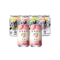 三得利 雞尾酒果酒*6罐 和樂(lè)怡白桃350ml*2+196檸檬桃子白桃西柚330ml各1