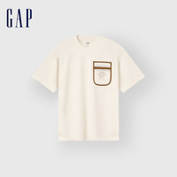 Gap 清倉(cāng)大促！Gap男女裝拼接logo純棉短袖T恤圓領(lǐng)寬松上衣