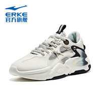 鴻星爾克 休閑鞋女跑步鞋綜訓(xùn)鞋舒適休閑鞋輕便防滑時尚潮流耐磨運動鞋女 微晶白/正黑 35