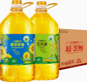 88VIP！金龍魚(yú) 食用油組合裝 3.618L*2桶（陽(yáng)光葵花籽油3.618L+玉米油3.618L）