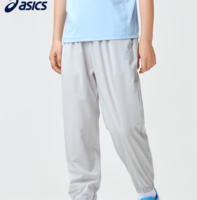 ASICS 亞瑟士 男女童舒適防蚊褲運(yùn)動褲 淺灰色