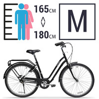 迪卡儂 DECATHLON 城市自行車黑色M號1.65-1. 80m-26英寸-2431017