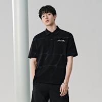 GXG 夏季GXG噴墨設計感polo衫男寬松休閑翻領短袖t恤男